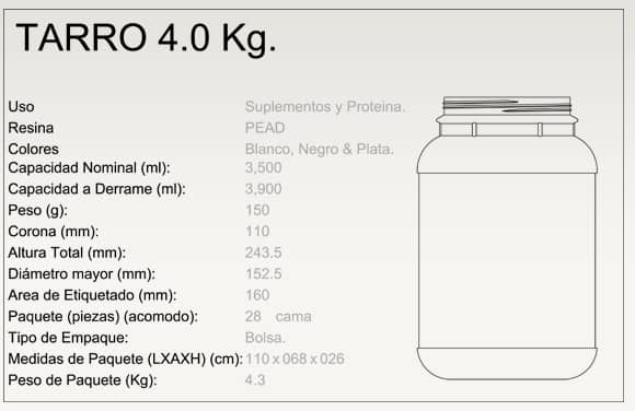 Tarro 4.0 kg.