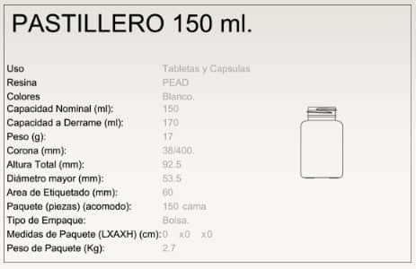 Pastillero 150 ml