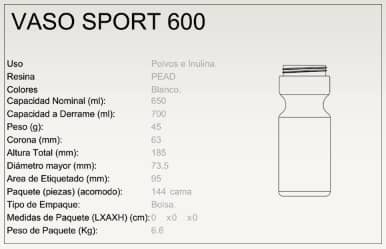 Vaso sport 600 ml
