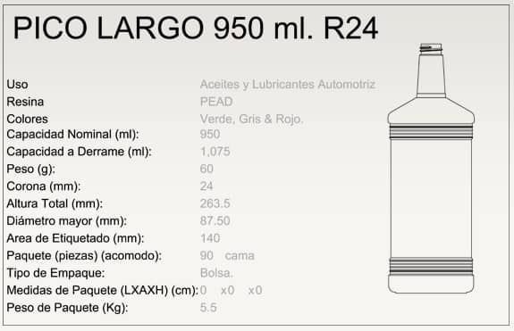 Pico largo 950 ml R24