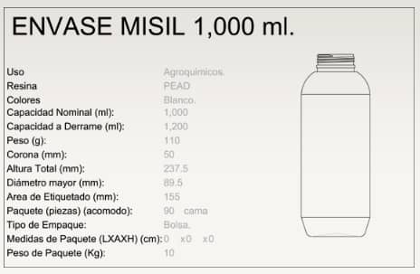 Frasco misil 1000 ml